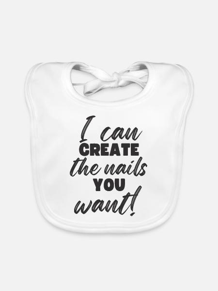 I create the nails you want manicure - Organic Baby Bibs - white - Front