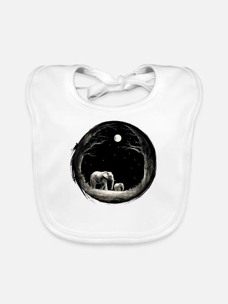 Elphant Mama Frauen - Baby Bio-Lätzchen - Weiß - Vorne