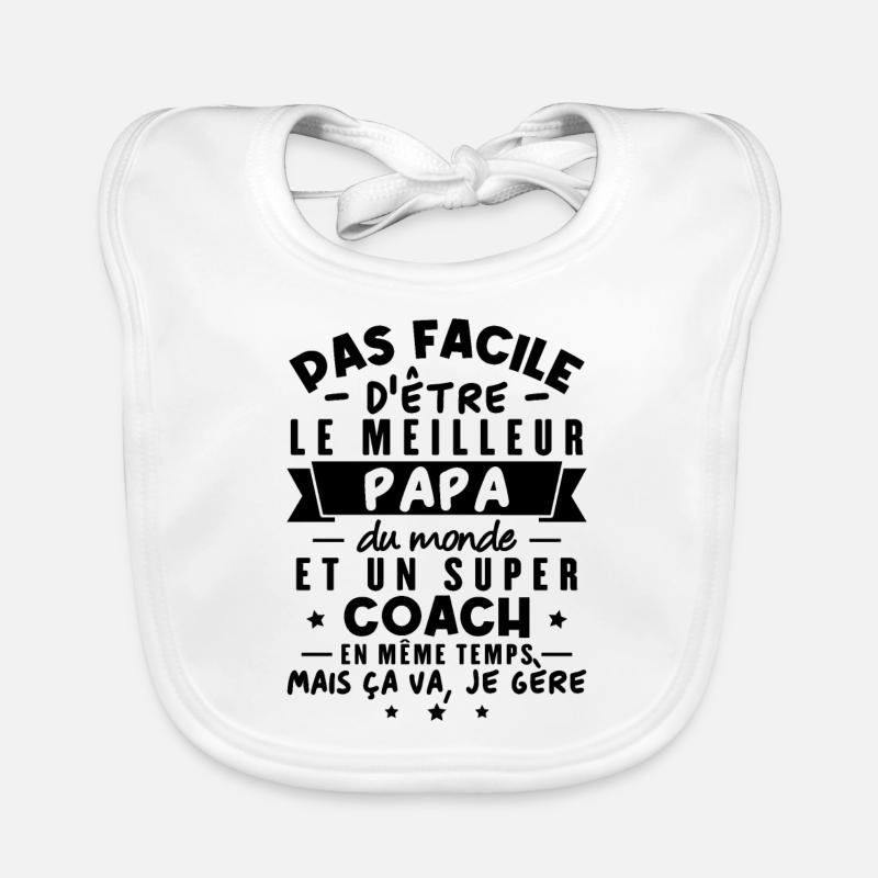 Papa et Coach Bavoir bio Bébé