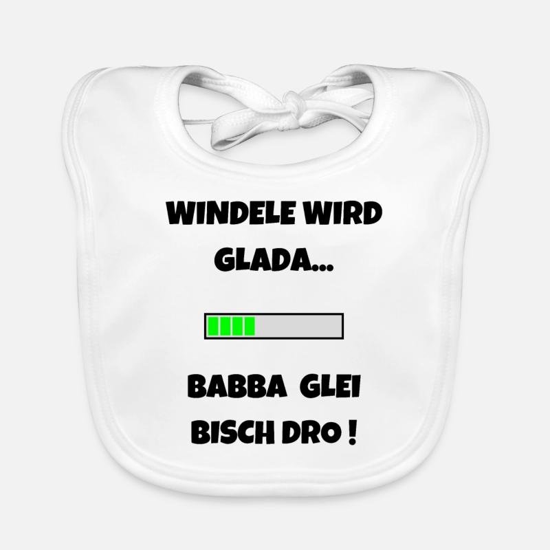 Windele wird Glada - Schwäbisch Stolz Schwabenland Baby Bio-Lätzchen