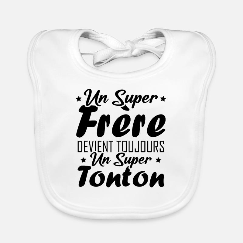Un super frère devient toujours un super tonton - Bavoir bio Bébé - blanc