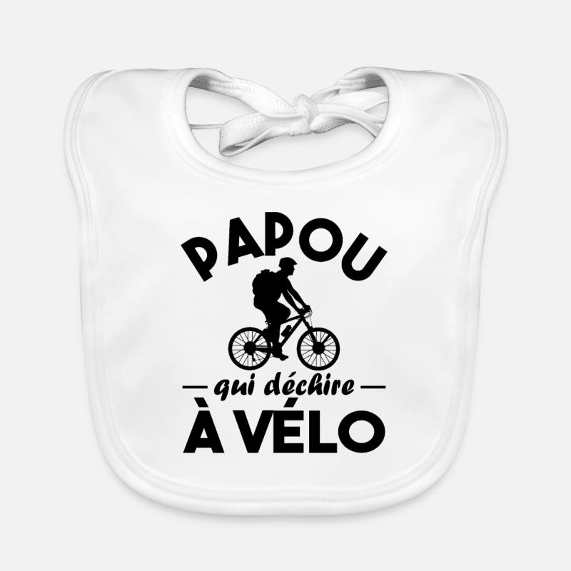 Papou qui déchire à Vélo Bavoir bio Bébé