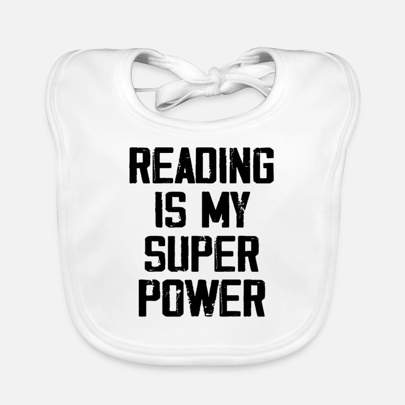 Reading Is My Super Power Organic Baby Bibs