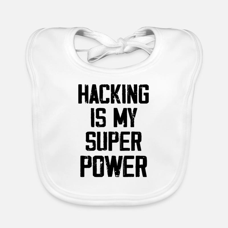 Hacken ist meine Superkraft Baby Bio-Lätzchen