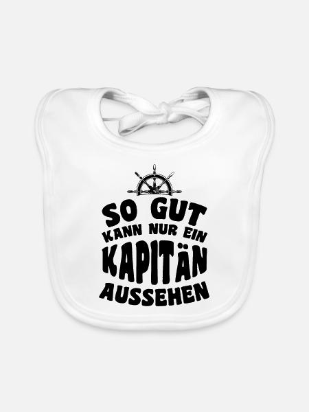 So gut kann nur ein Kapitän aussehen - Baby Bio-Lätzchen - Weiß - Vorne