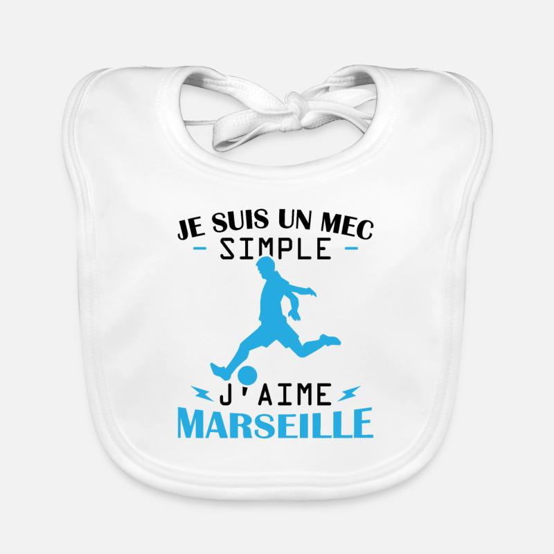 Je suis un mec simple j aime marseille Bavoir bio Bébé