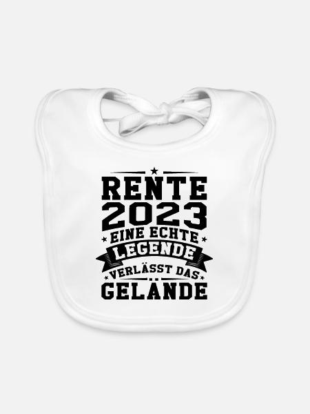 Rente 2023 eine echte legende verlässt das gelände - Baby Bio-Lätzchen - Weiß - Vorne