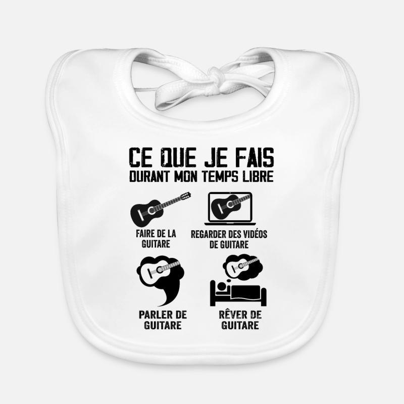 Ce que je fais durant mon temps libre Guitare Bavoir bio Bébé