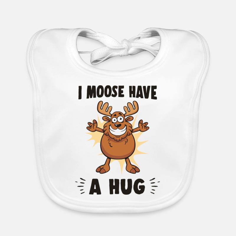 I Moose Have A Hug Hug Cuddle Funny Moose Organic Baby Bibs