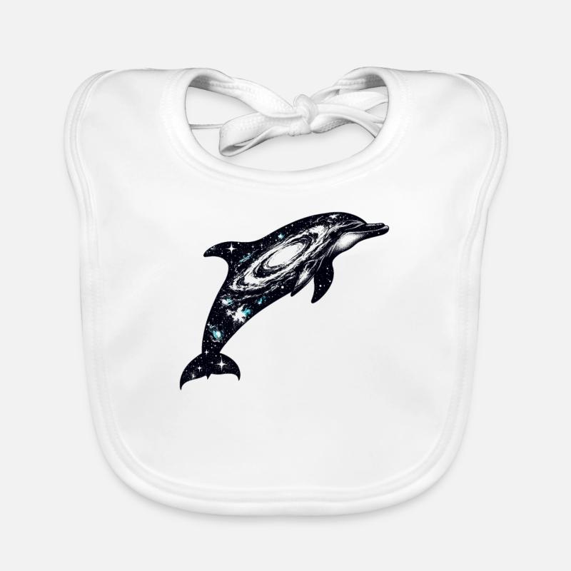 Dolphin Space Galaxy Universe Organic Baby Bibs