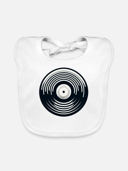 Disque vinyle - Bavoir bio Bébé - blanc - Devant
