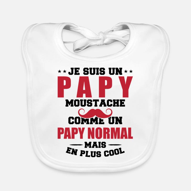 Un papy moustache comme un papy normal Bavoir bio Bébé