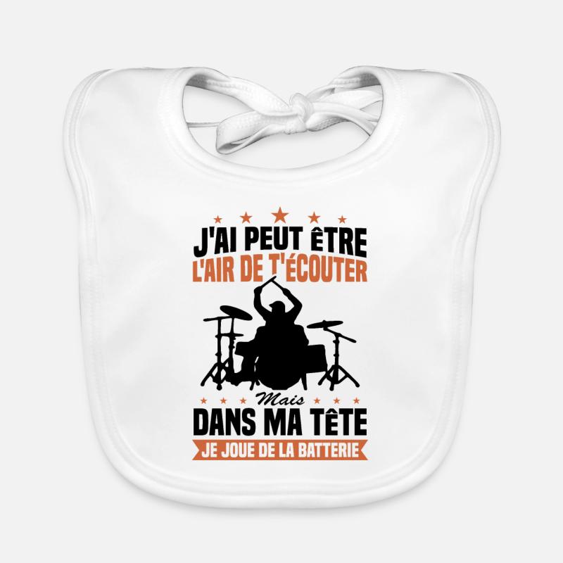 In my head I'm playing drums Organic Baby Bibs