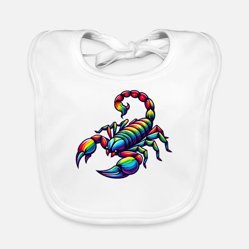 Conception du zodiaque Scorpion dans des teintes arc-en-ciel vives Bavoir bio Bébé
