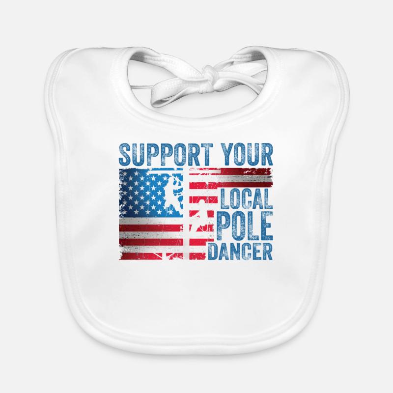 Support Your Local Pole Dancer Lineman Organic Baby Bibs