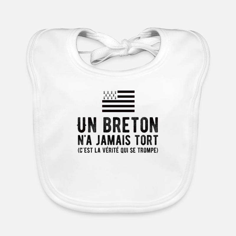Flag Brittany a Breton is never wrong Organic Baby Bibs