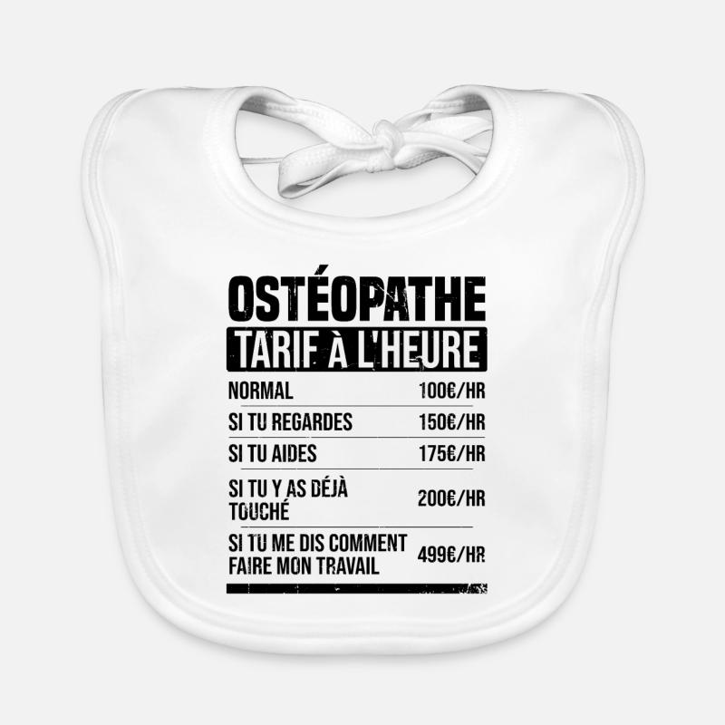 Osteopath hourly rate gift idea humor Organic Baby Bibs