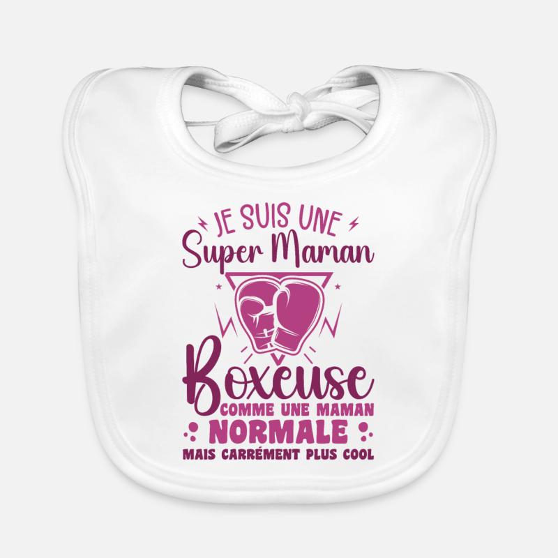 Boxing mom like normal but cooler mom Organic Baby Bibs