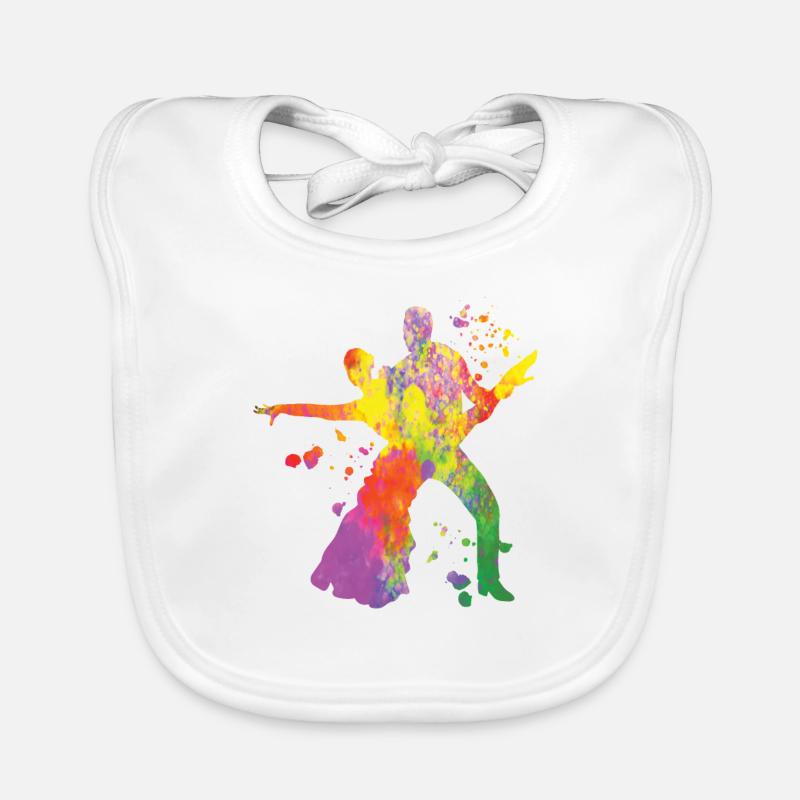 Danseuse d’aquarelle de couple de danse latine Bavoir bio Bébé