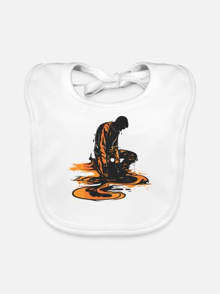 Hot Weather Man Melts - Organic Baby Bibs - white - Front