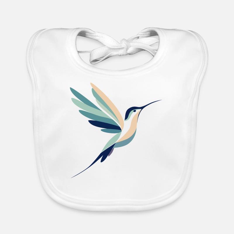 Colibri en vol - Bavoir bio Bébé - blanc