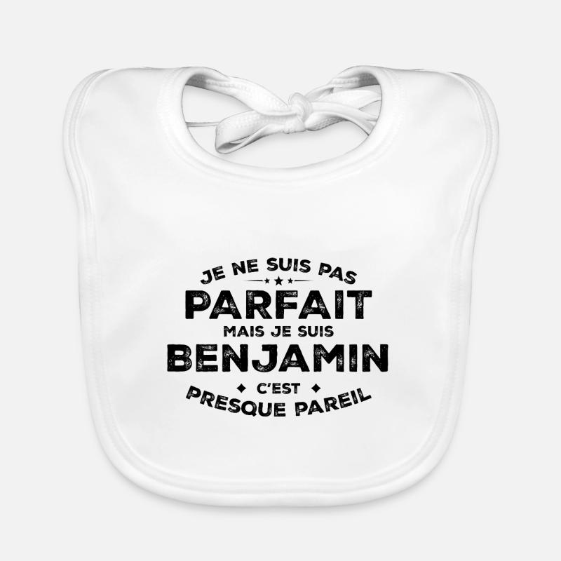 Benjamin A first name, an attitude Humour Benjamin Organic Baby Bibs
