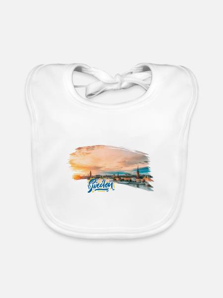 Sweden Sweden Nordic - Organic Baby Bibs - white - Front