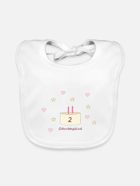 Geburtstagskind Zweiter Geburtstag - Baby Bio-Lätzchen - Weiß - Vorne