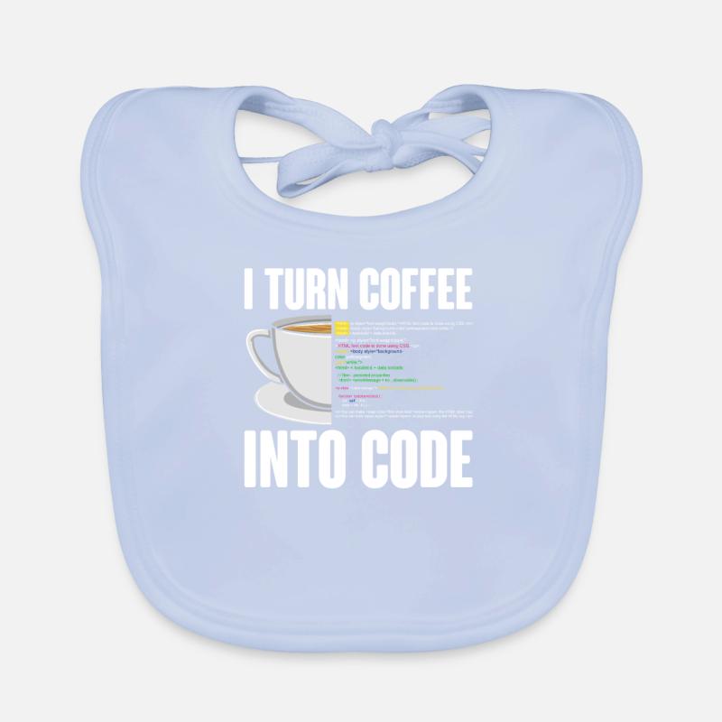 Funny Computer Coffee Programmer Design Organic Baby Bibs