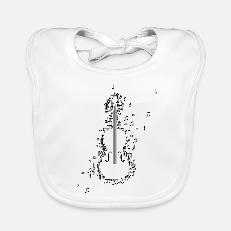 Violon Violon Violons Notes de musique Bavoir bio Bébé