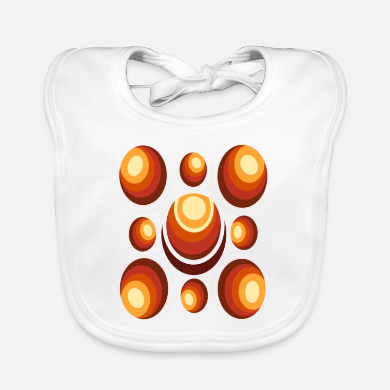 70s Wallpaper Pattern Retro Circle Pattern Organic Baby Bibs