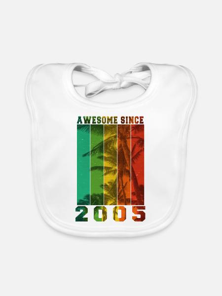 Awesome Since 2005 - Organic Baby Bibs - white - Front