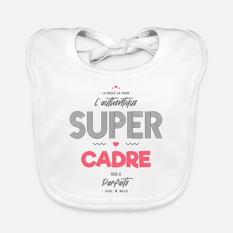 L authentique super cadre - Bavoir bio Bébé - blanc