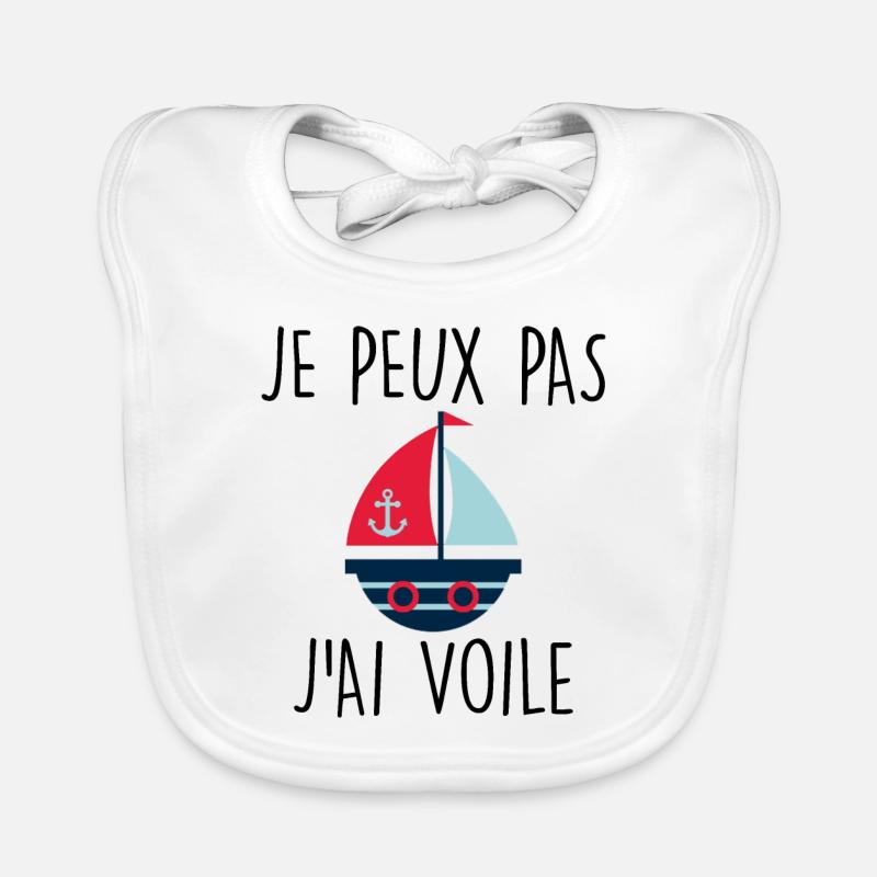 Je peux pas j'ai voile - Bavoir bio Bébé - blanc