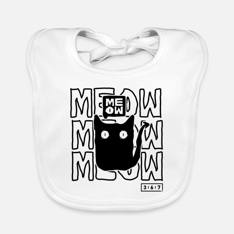 Miaou de chat noir Bavoir bio Bébé