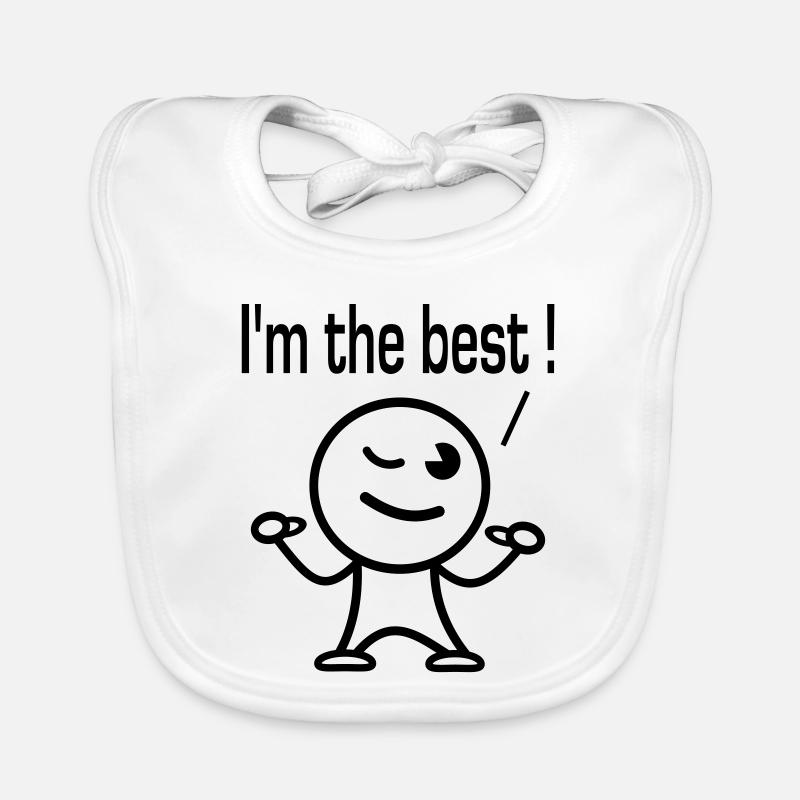 i'm the best - Bavoir bio Bébé - blanc