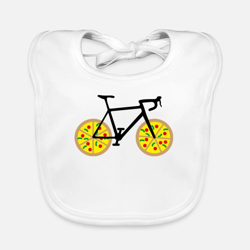Vélo de pizza - Bavoir bio Bébé - blanc