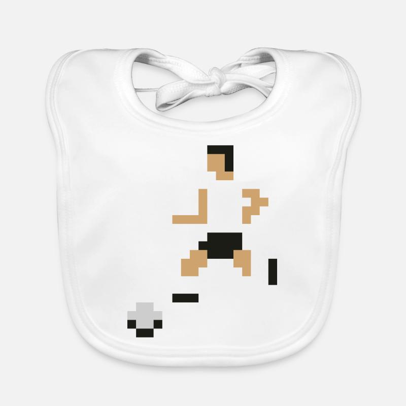 Retro-Gaming Pixelkicker Fußball-Spieler Baby Bio-Lätzchen