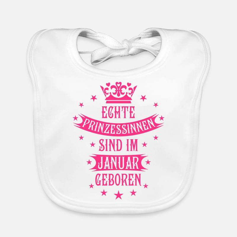 01 Echte Prinzessinnen Januar geboren Prinzessin Baby Bio-Lätzchen