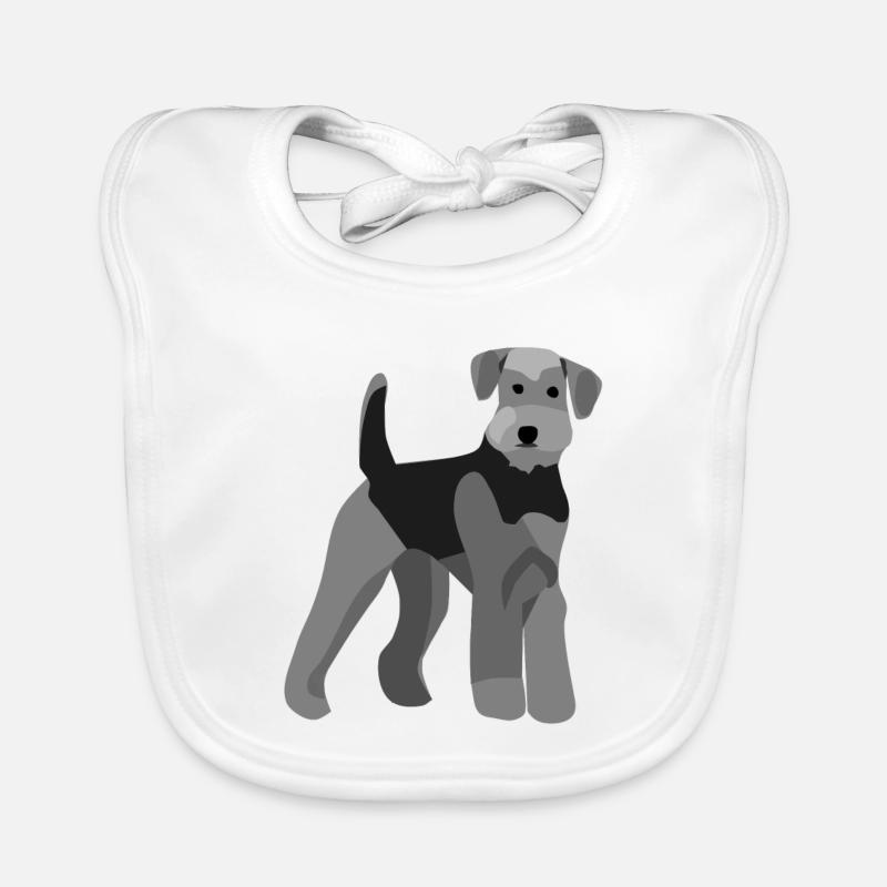 Airedale Terrier vorne Baby Bio-Lätzchen