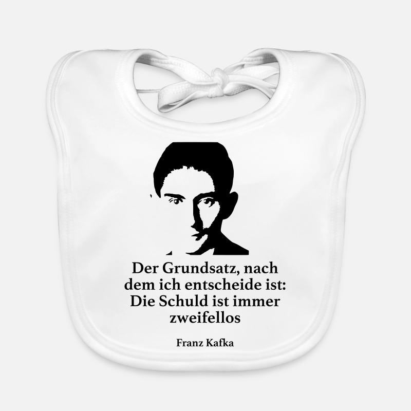 Kafka: Le principe sur lequel je décide - Bavoir bio Bébé - blanc