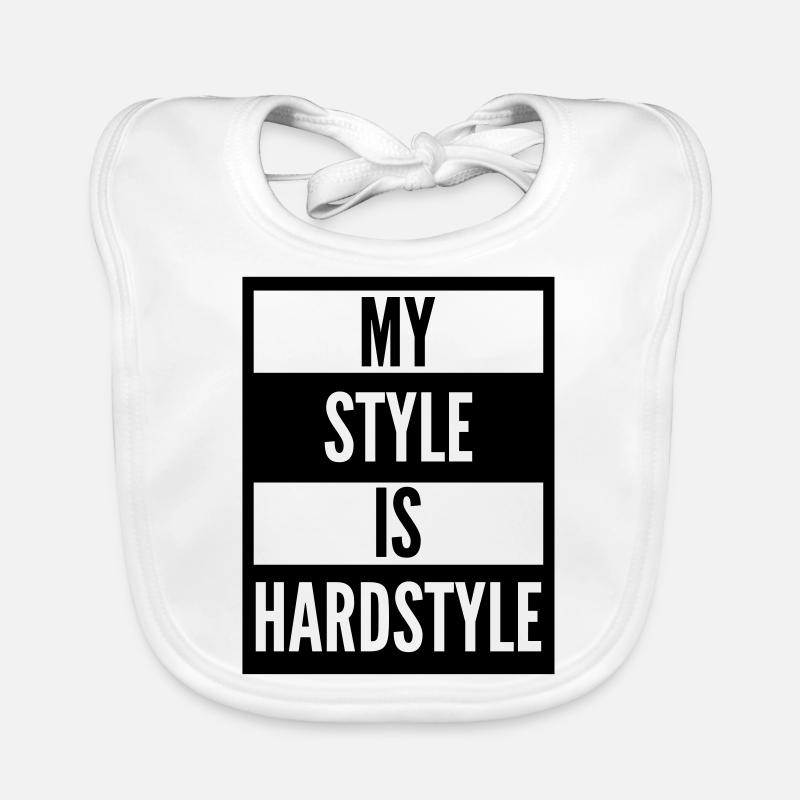 my style is hardstyle - Baby Bio-Lätzchen - Weiß