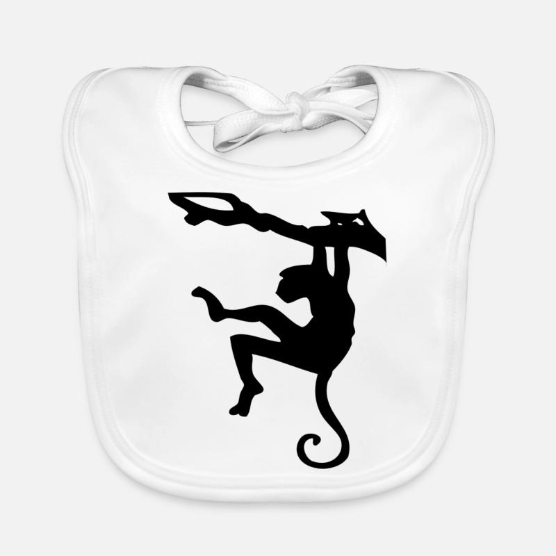 Silhouette Escalade Singe - Bavoir bio Bébé - blanc