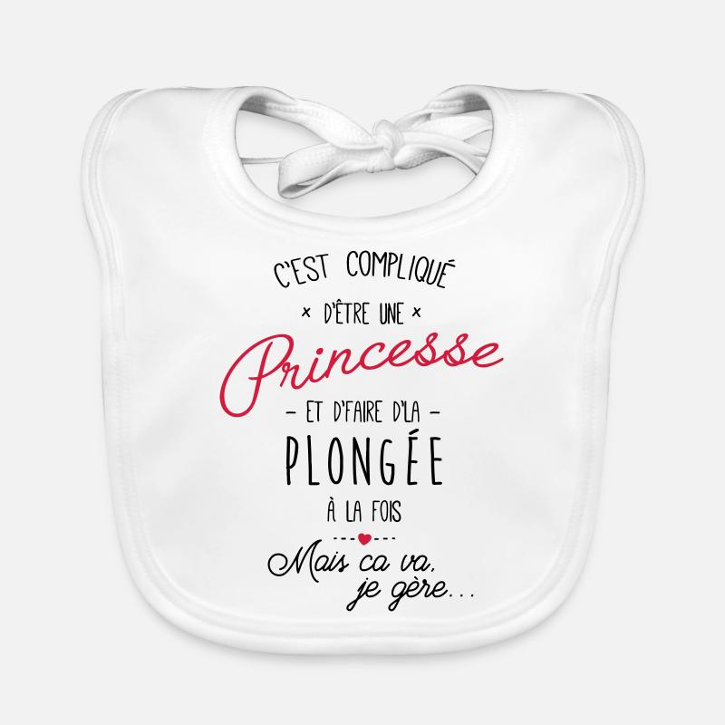 princesse et Plongée Bavoir bio Bébé