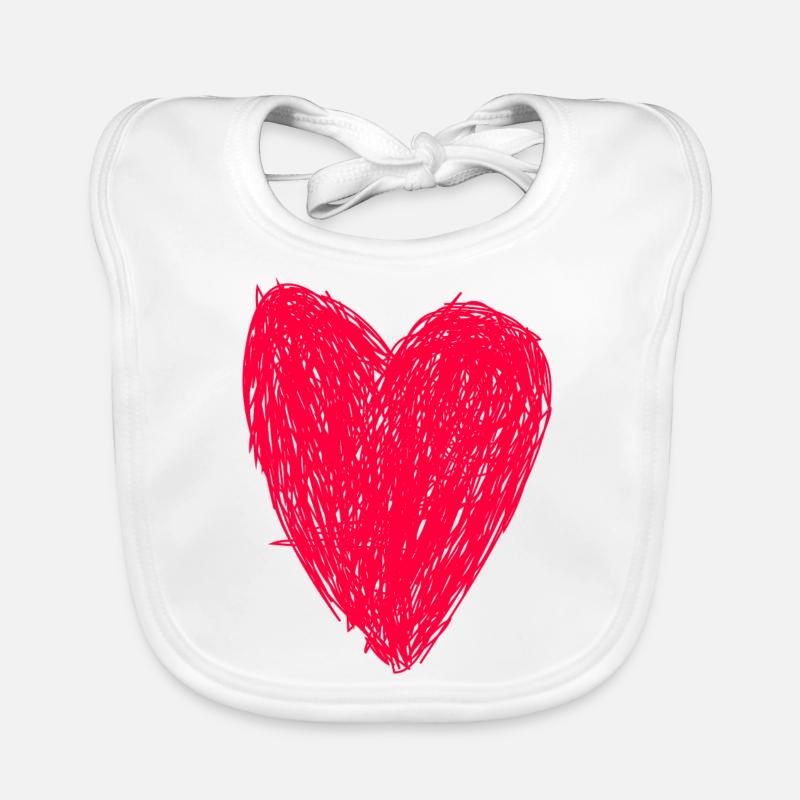 Rotes Herz Baby Bio-Lätzchen