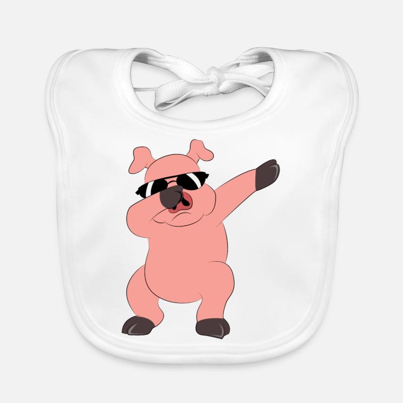 Dancing dabbing pig Organic Baby Bibs