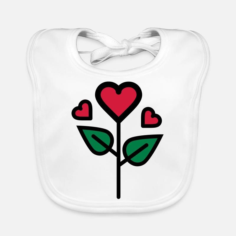 Valentine's Rose en forme de coeur Bavoir bio Bébé
