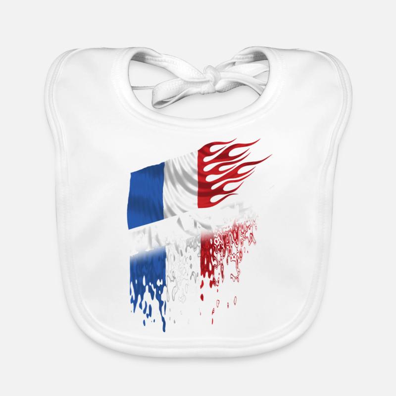 france drapeau - Bavoir bio Bébé - blanc