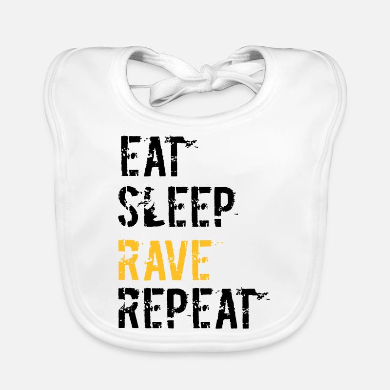 Rave et répète - Bavoir bio Bébé - blanc