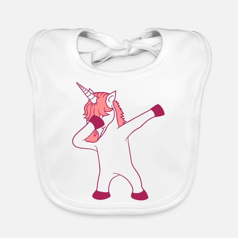 dabbing unicorn dab pose dance happy standing e Organic Baby Bibs